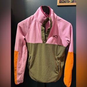 Kari Traa Pink, Olive, and Orange Fleece Pullover